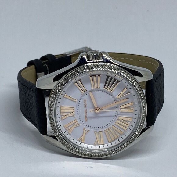 Michael Kors Kacie MK3567 Women's Black Leather Analog Dial Quartz Watch EY424 - Picture 7 of 12